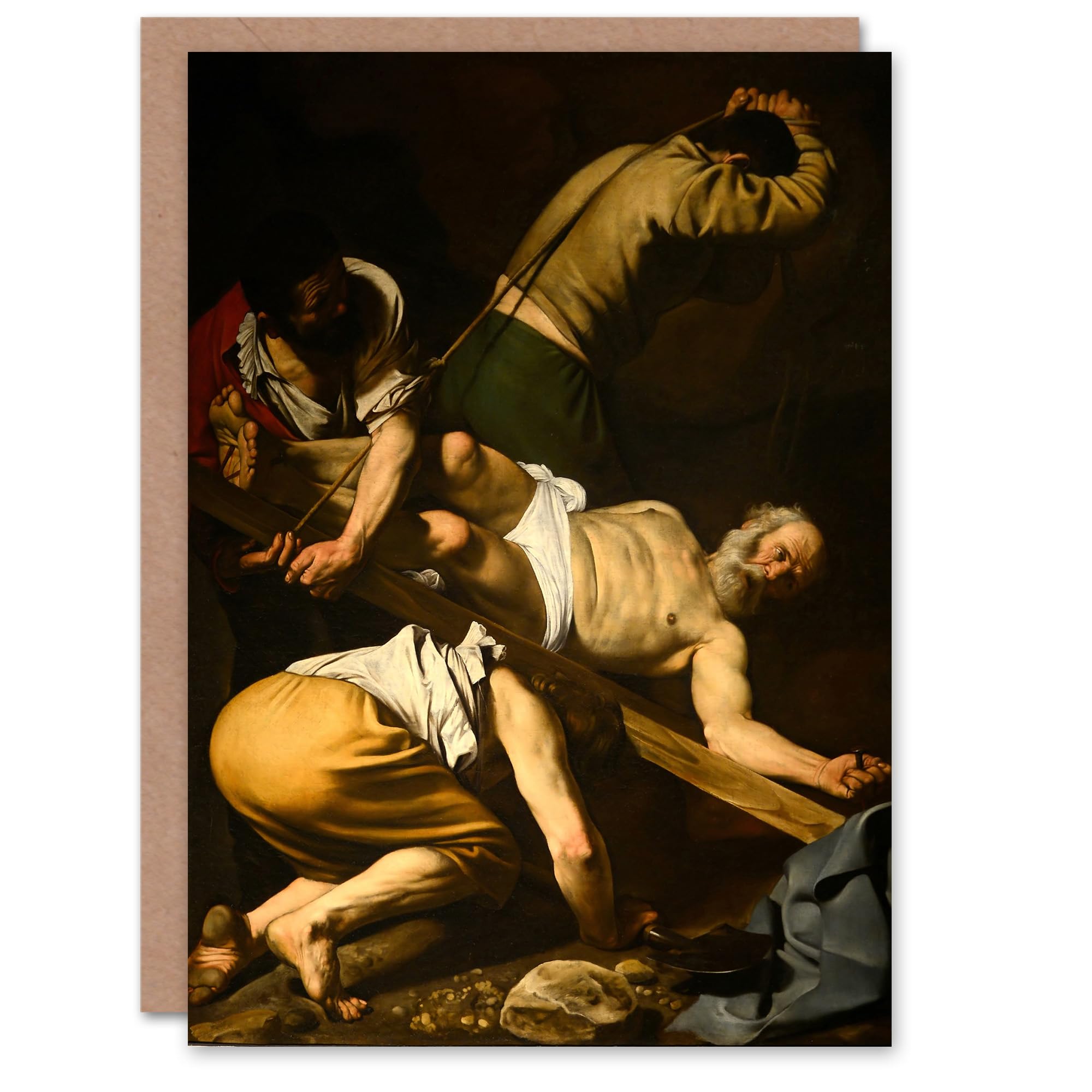 Artery8 Caravaggio Art Card Crucifixion of Saint Peter Oil Painting