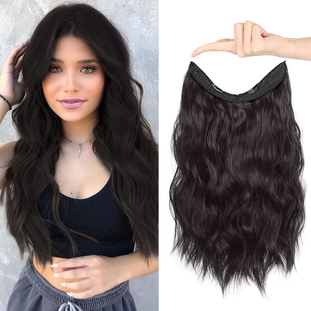 2/mo Finance HOOJIH Wire Hair Extensions with 2 Removable Clips 20