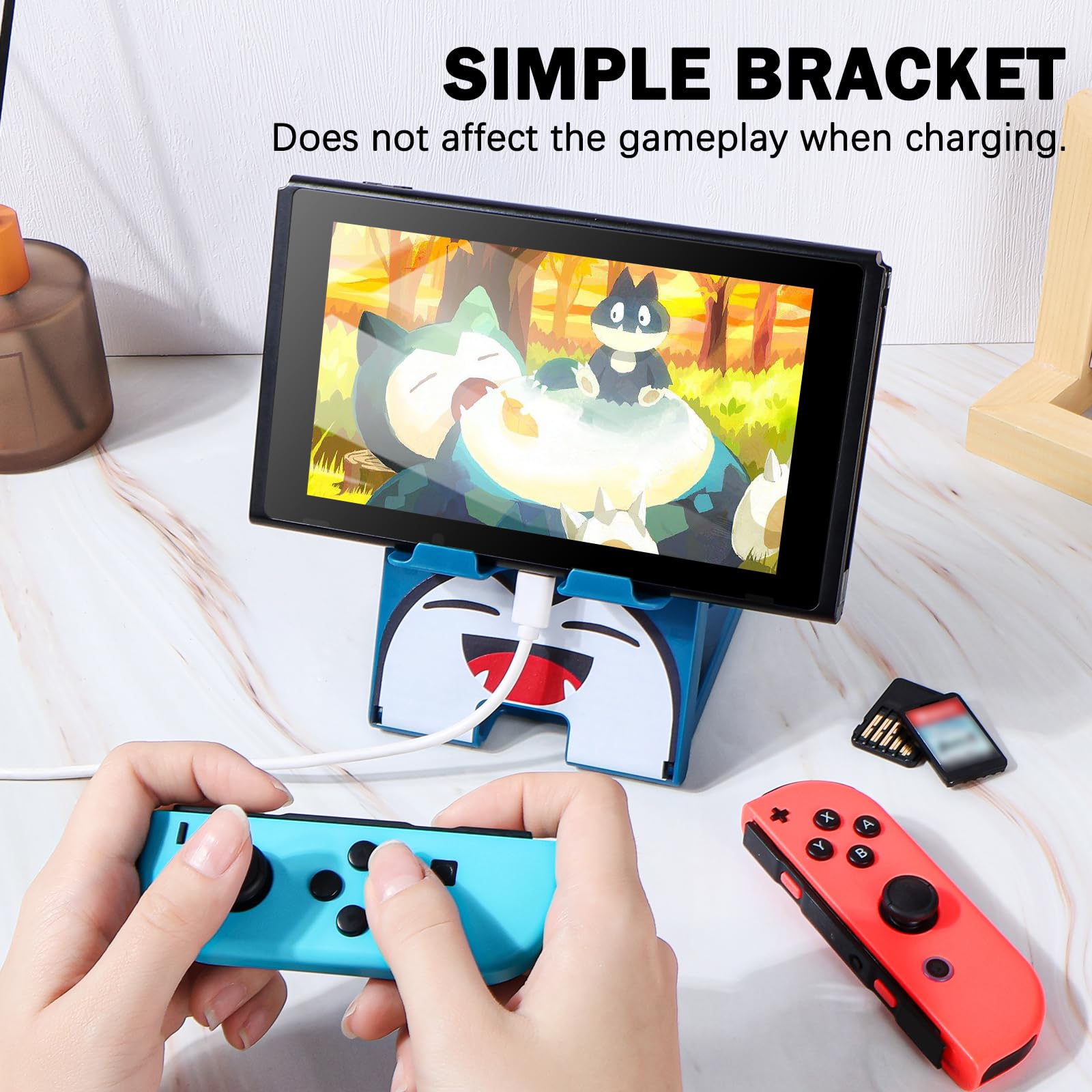 DLseego Ständer kompatibel mit Switch/Switch OLED/Switch Lite, faltbarer Schalterständer, kompaktes Design, verstellbarer Playstand für Switch-Konsole,sind rutschfest,Blau