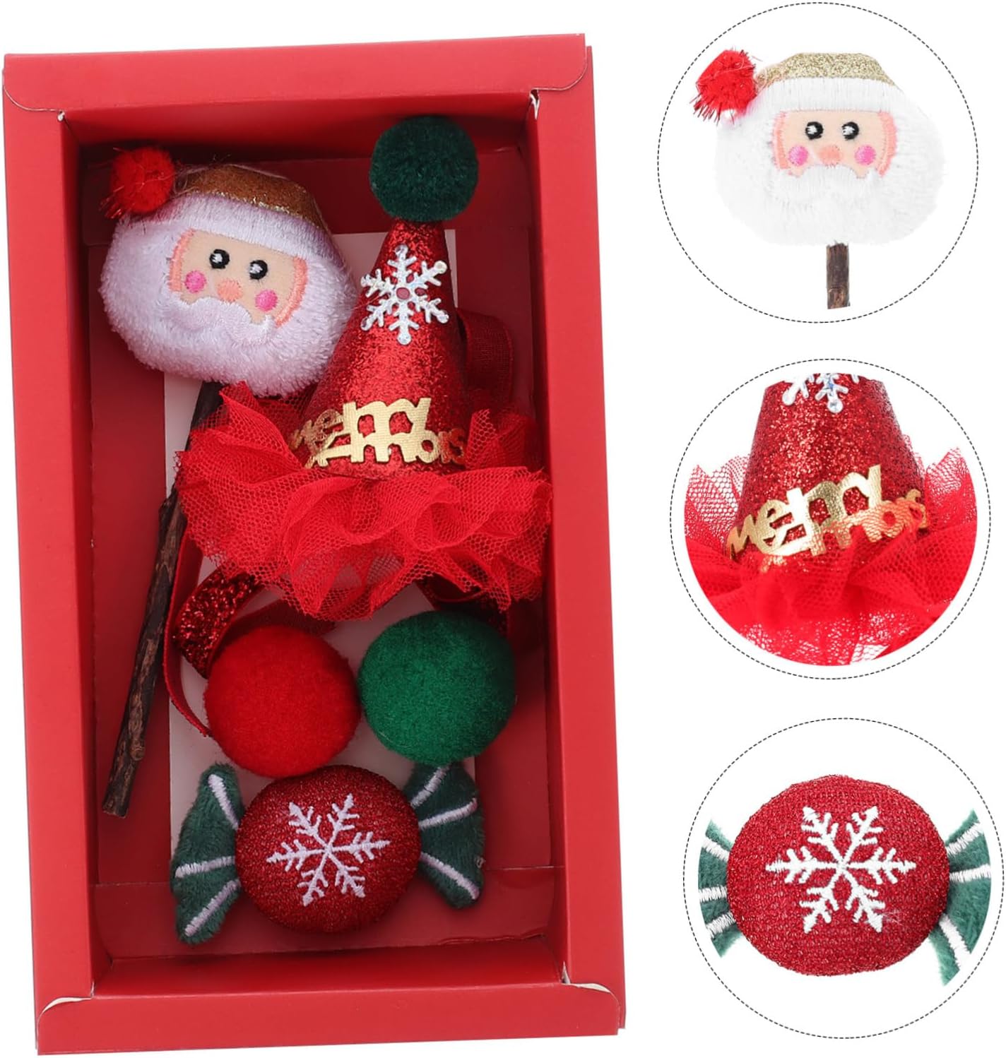 Interactive Cat Toys Xmas Christmas Style Plush Teaser for Cats 5 Pcs image 3