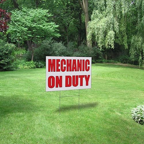 Miniatura 3 de Fastasticdeals Letrero resistente a la intemperie para patio, mecánico en servicio, taller de carrocería para reparación de automóviles, B jardín