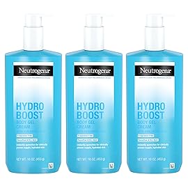 Neutrogena Hydro Boost Fragrance-Free Body Gel Cream with Hyaluronic Acid, Non-Greasy, Fast Absorbing Moisturizer & Hydrating Full Body Cream for Sensitive Skin, Paraben-Free, 16 oz (Pack of 3)