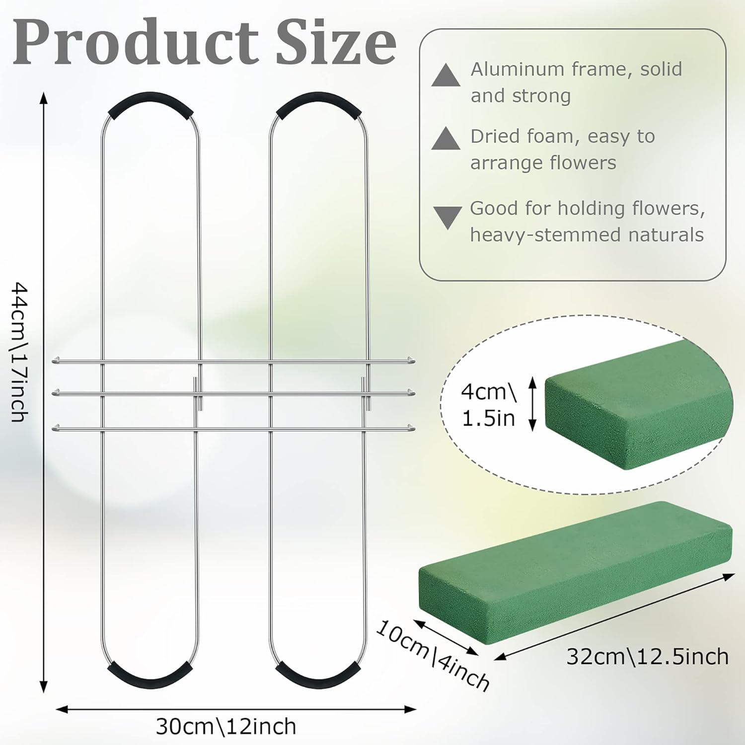 3 Pack Headstone Flower Saddle 12 Inch Headstones for Graves Saddles for Headstones Wire Rustproof Galvanized Tombstone Saddle with Floral Foam for Grave Headstone Cemetery Floral Arrangements Decor