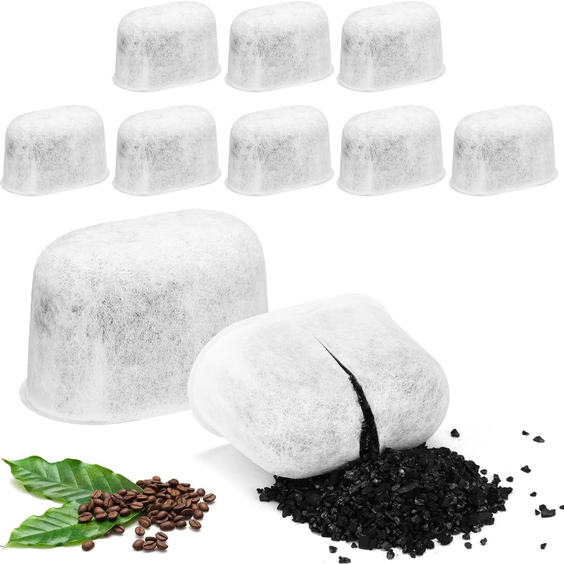 10pcs Activated Charcoal Water Filter Replacement for Delonghi