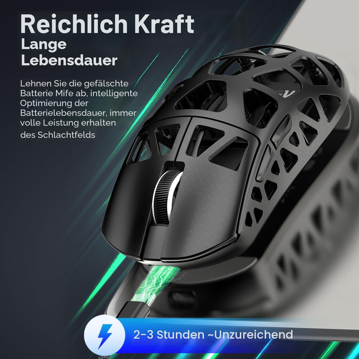ATTACK SHARK R3 Magnesiumlegierungsmaus, kabellose 8K-Maus, 46 g SUPERLIGHT-Maus, PixArt PAW3395-Gaming-Sensor, BT/2,4 G/kabelgebundene Gaming-Maus, einstellbare DPI 26000, Büromäuse für Win11/Xbox/PS