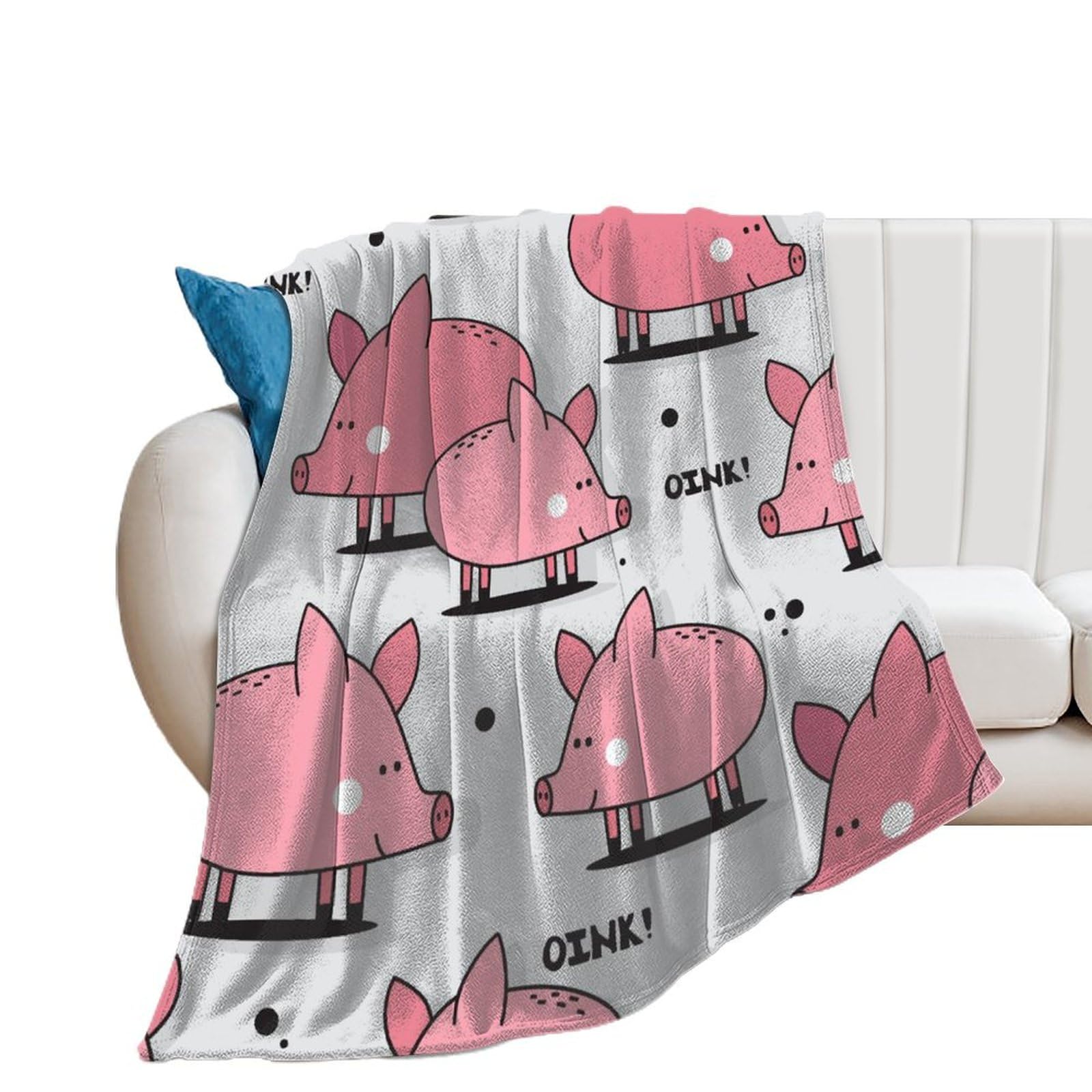 Couverture polaire cochon idéale pour vos soirées cocooning sur le canapé