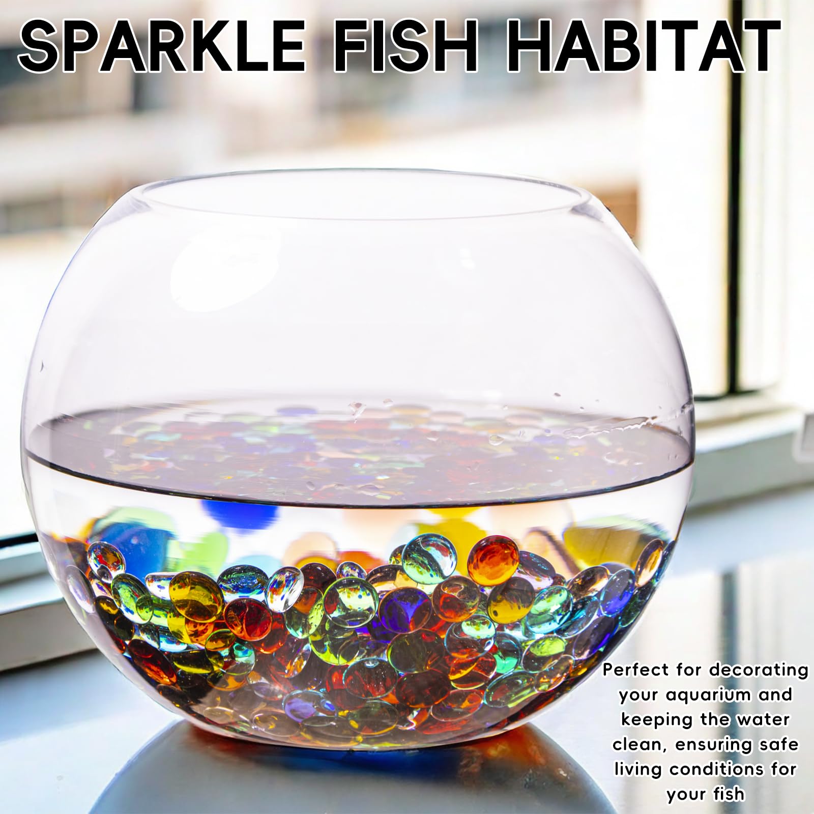Biglie di Vetro Piatte, Perline di Pietre Preziose di Vetro di Colore Misto Riempitivo Per Vasi Perline di Marmo Pietre di Vetro Paesaggistiche Acquario Acquario Ciottoli Decorazioni Decorazioni