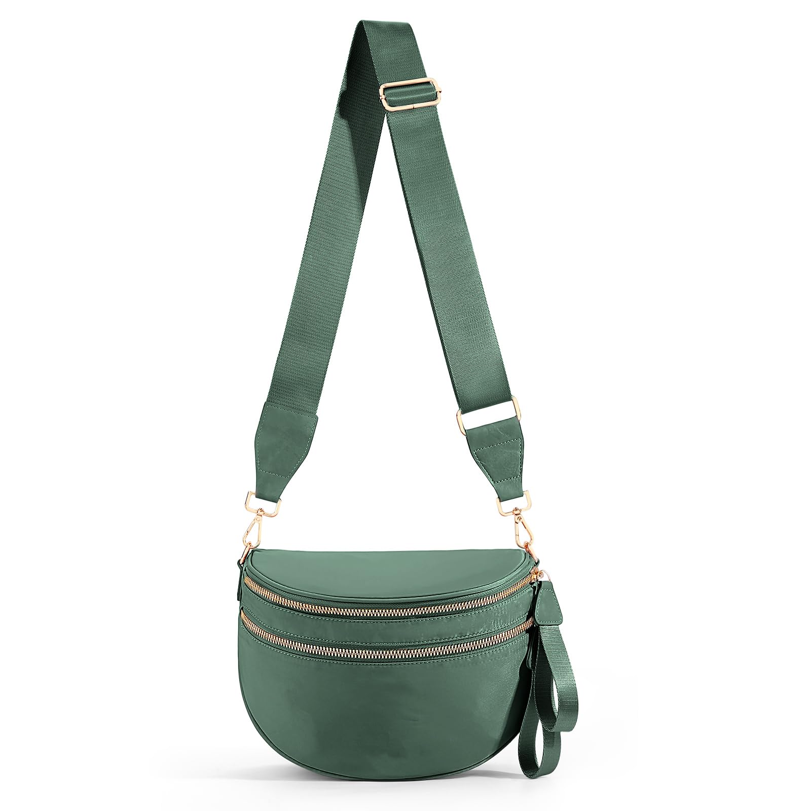 hibear Checkered Crossbody Bag Spacious Bum Bags for Women Nylon Crossbody Fanny Packs Checkered Purse Belt Wallet