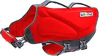 Outward Hound Colete salva-vidas Dawson Swim Dog de neoprene de alto desempenho para natação, passeios de barco e segurança na água, médio, vermelho