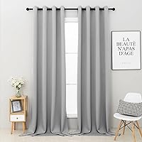 Vista 20 de Pickluc - Paneles de cortinas opacas con ojales, cortinas para bloquear la luz para el dormitorio, aisladas térmicamente, reducción de ruido