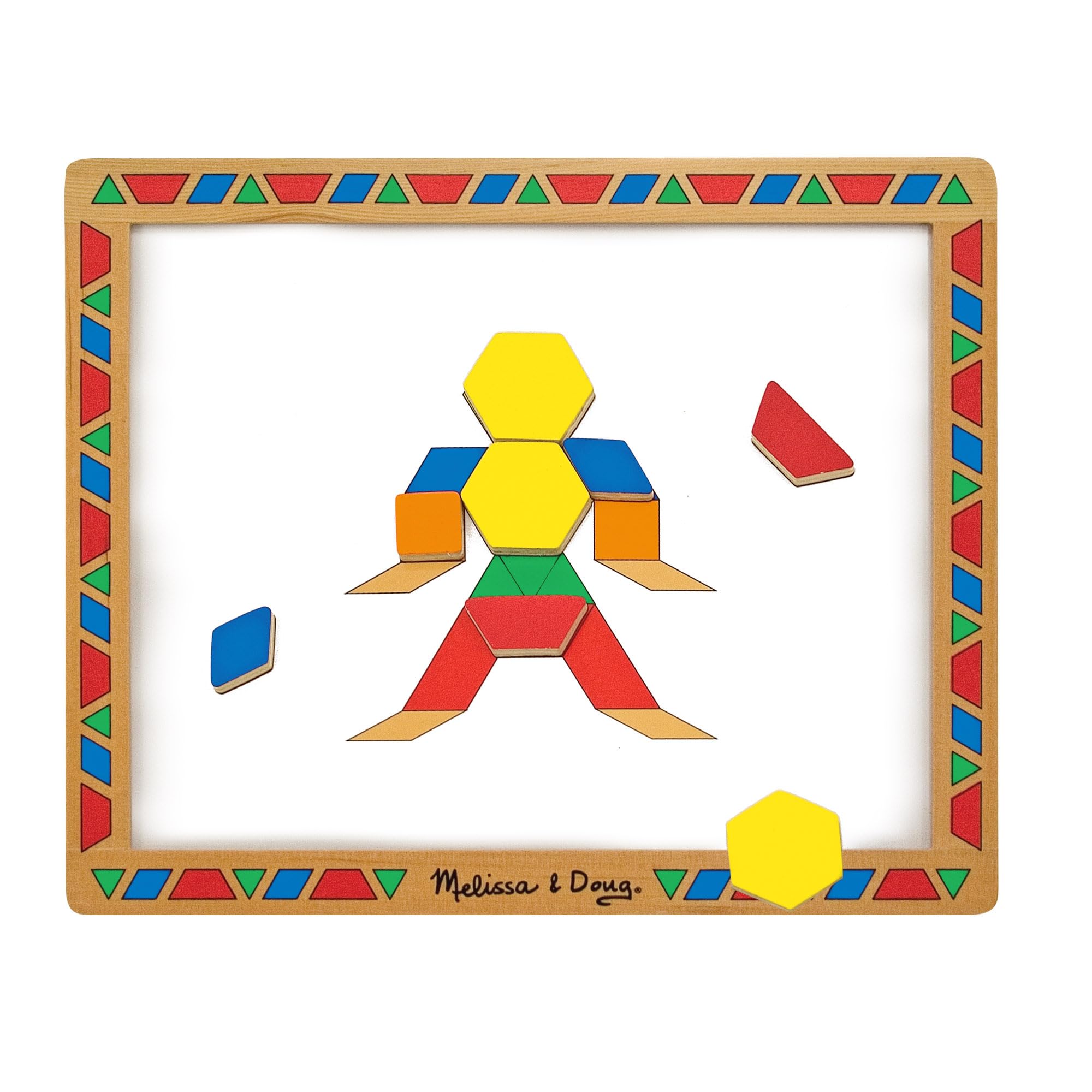 Melissa & Doug Magnetic Patern Block Kit Zabawka Edukacyjna, Wielokolorowy, Od 3 Lat
