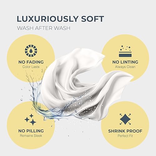 Miniatura 7 de THREAD SPREAD Juego de sábanas de 100% algodón egipcio tamaño King - Sábanas de lujo de 1500 hilos de algodón egipcio tamaño King, bolsillo profundo