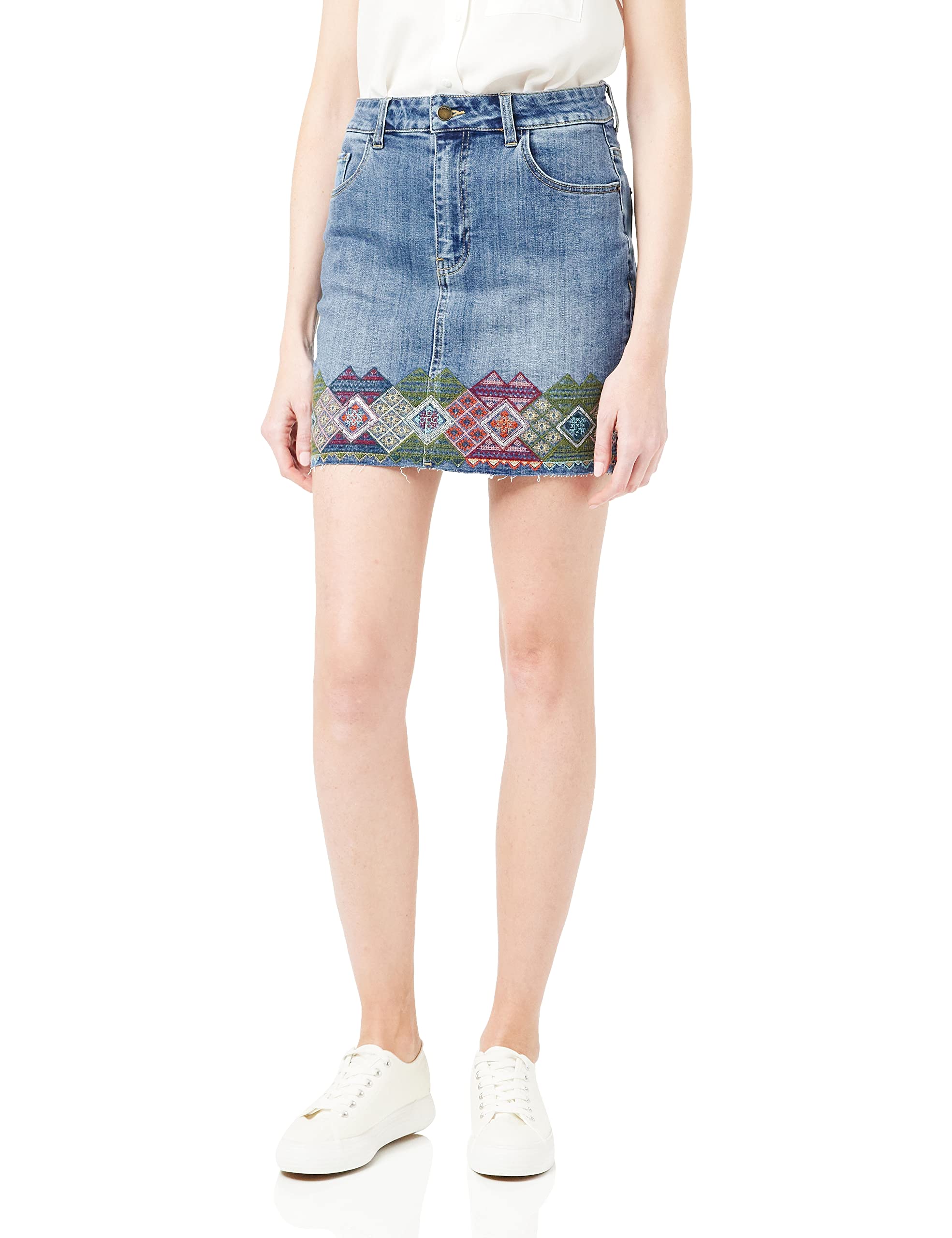 Desigual Womens FAL_LAUSANA Rock, Blue, 34