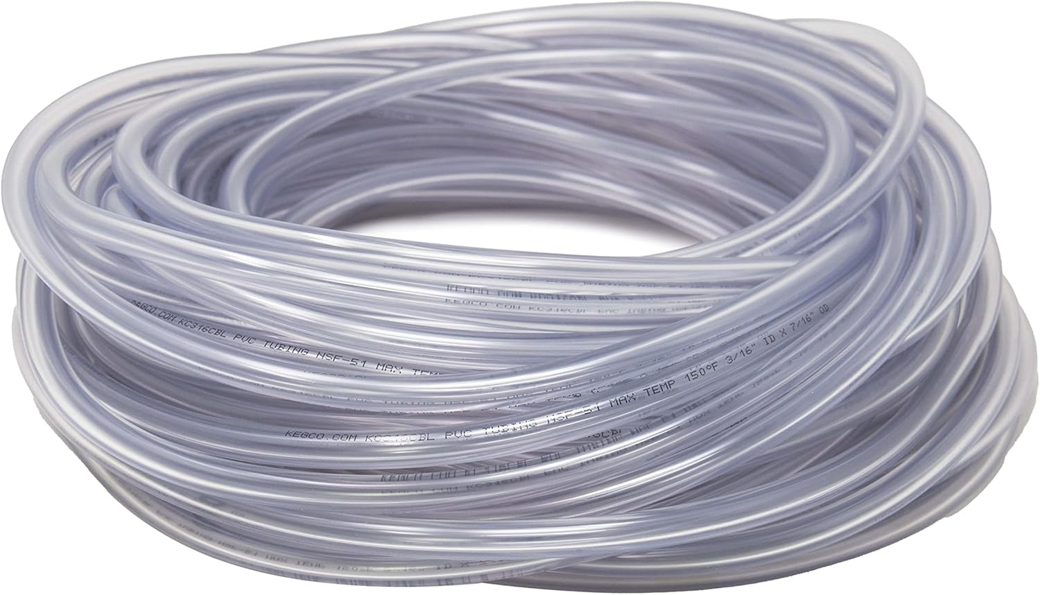 100 Foot length of 3/16" I.D. Clear Thermoplastic Super Vinyl Beer Line