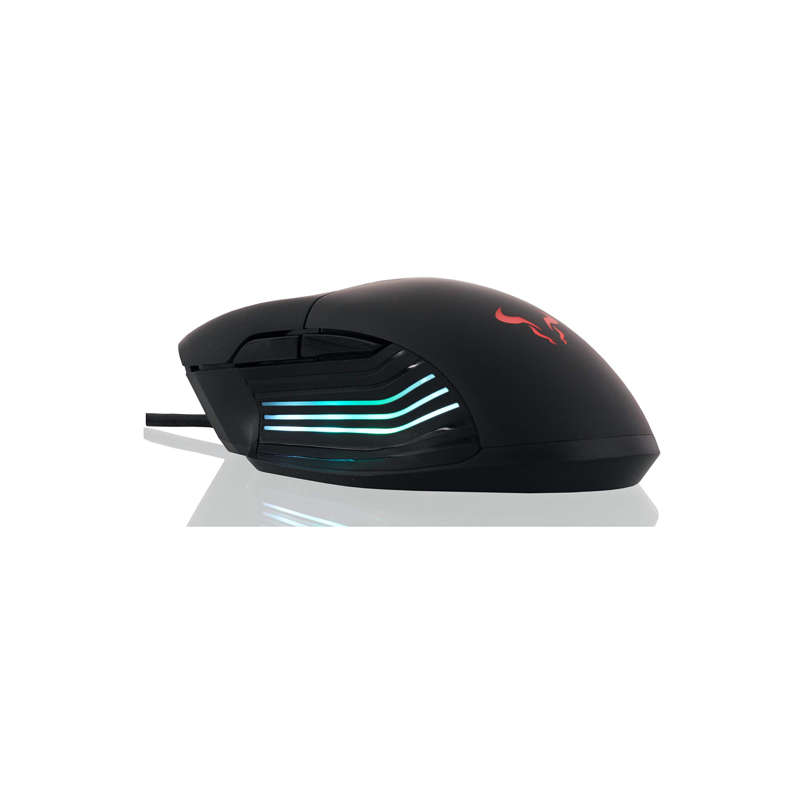 Rio Nadix RGB Gaming Mouse, 10000 dpi, Siete Botones programables, 100 Hz, Omron, iluminación LED RGB, Cable Trenzado sin enredos, garantía de Dos años
