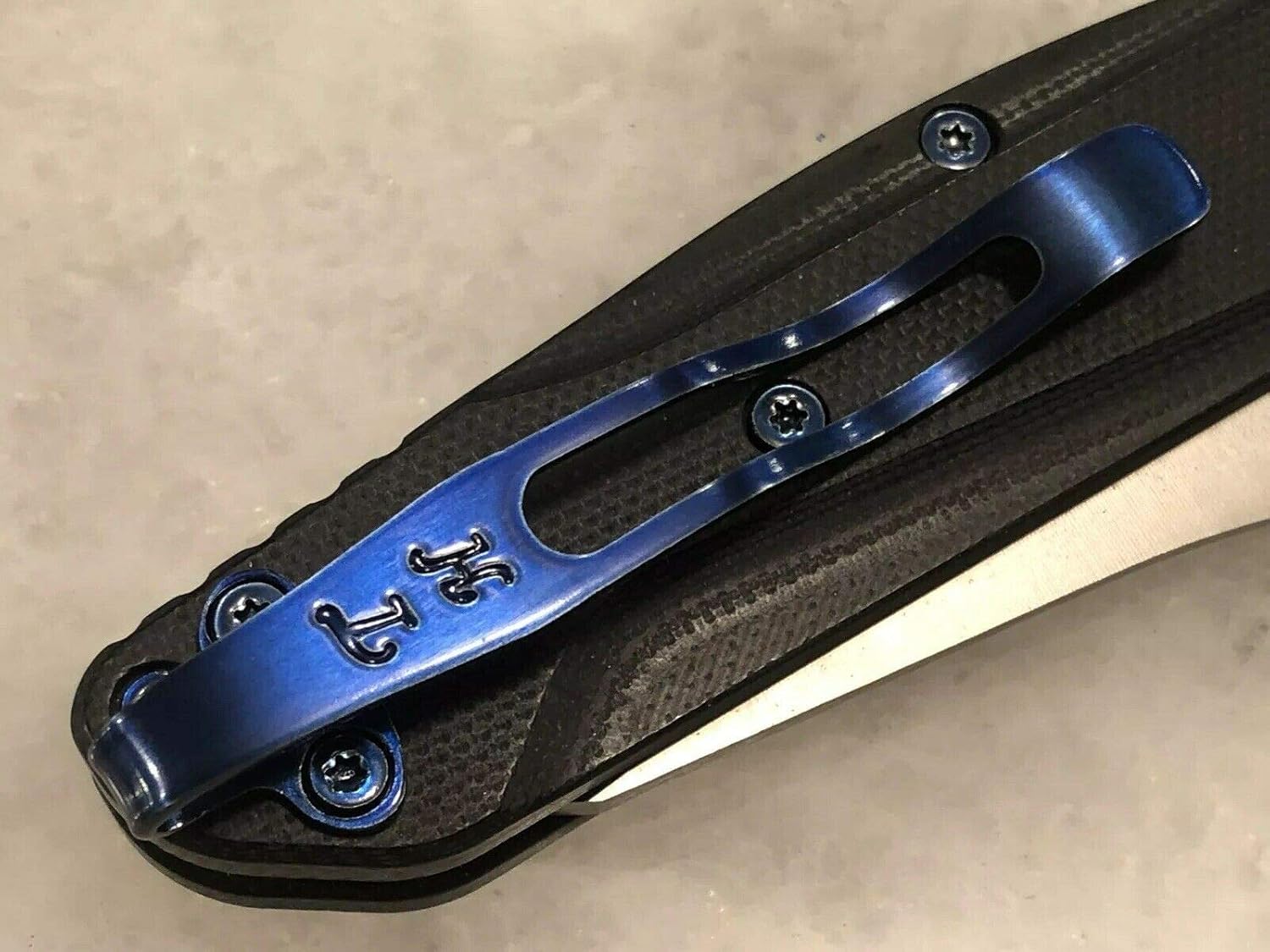 Blue Titanium Deep Pocket Clip & Screws Set For Benchmade Osborne 940-1 Knife