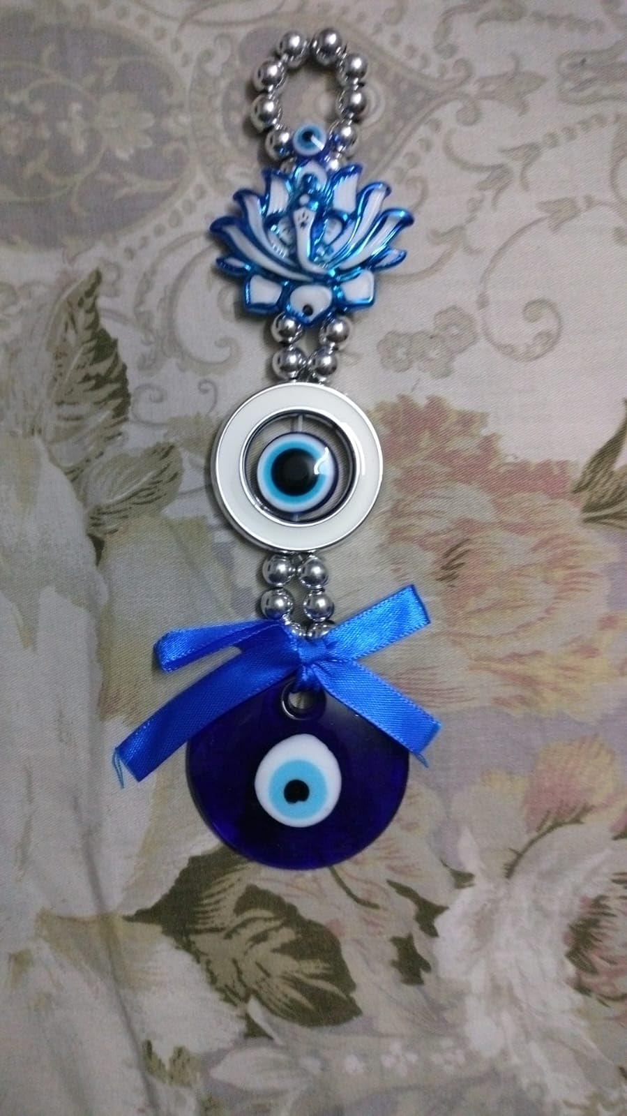 RITVA Evil Eye Hanging for Home & Car for Protection, Good Luck and Blessing - Blue Evil Eye Lotus Hanging