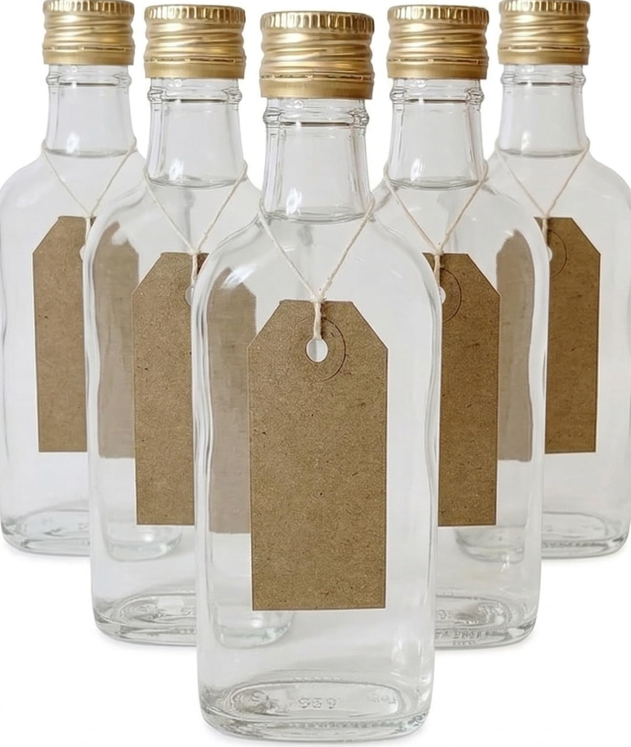 Glass Bottle Pocket Flask 200ml with Screw Caps 20pcs. Home Brewing