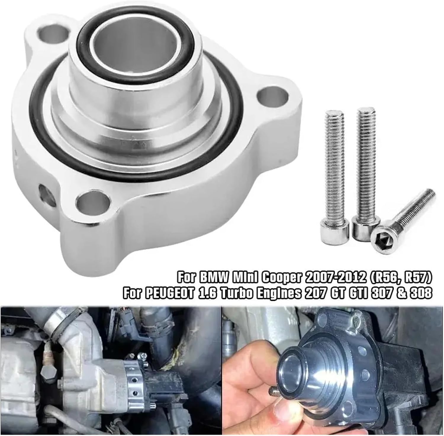 Dump Valve Kit Blow Off Adaptor Compatible With BMW Cooper 2007-2012 (R56 R57) Compatible With Peugeot 1.6 Turbo Engines 207 GT GTI 307 308