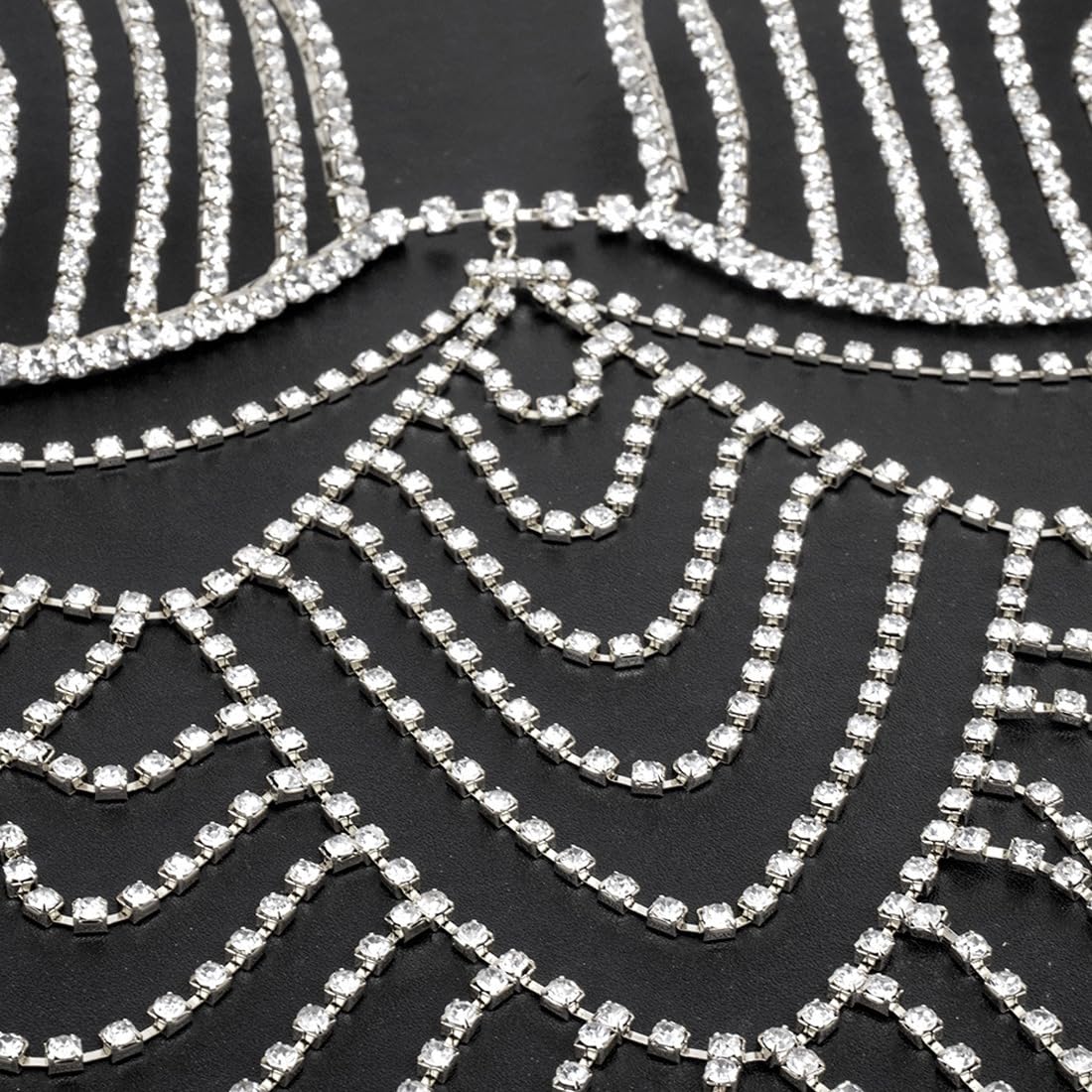 Abito A Catena per Il Corpo, Gioielli A Catena per Il Corpo in Strass, Abiti da Festival Rave Sexy per Donne E Ragazze-Silver