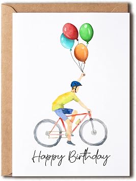 OystersPearl Cycling Greetings Card - Happy Birthday Card - Happy Birthday Card For Bike Lover - Funny Cycling Card - Cards Him Just To Say - Male - Biking Bike