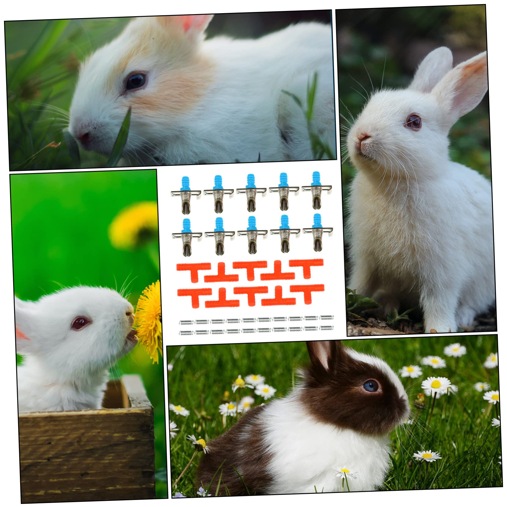 SUPVOX Rabbit Spring Drinker Automatic Drinking Fountain Set for Rabbits Accessories Included Quick Assembly