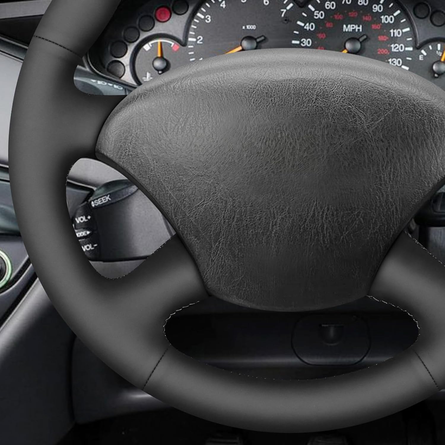 MEWANT Hand Stitched Steering Wheel Cover Wrap for Ford Focus MK1 1998-2004 Steering Wheel Accessories for Ford Focus MK1 1998-2004