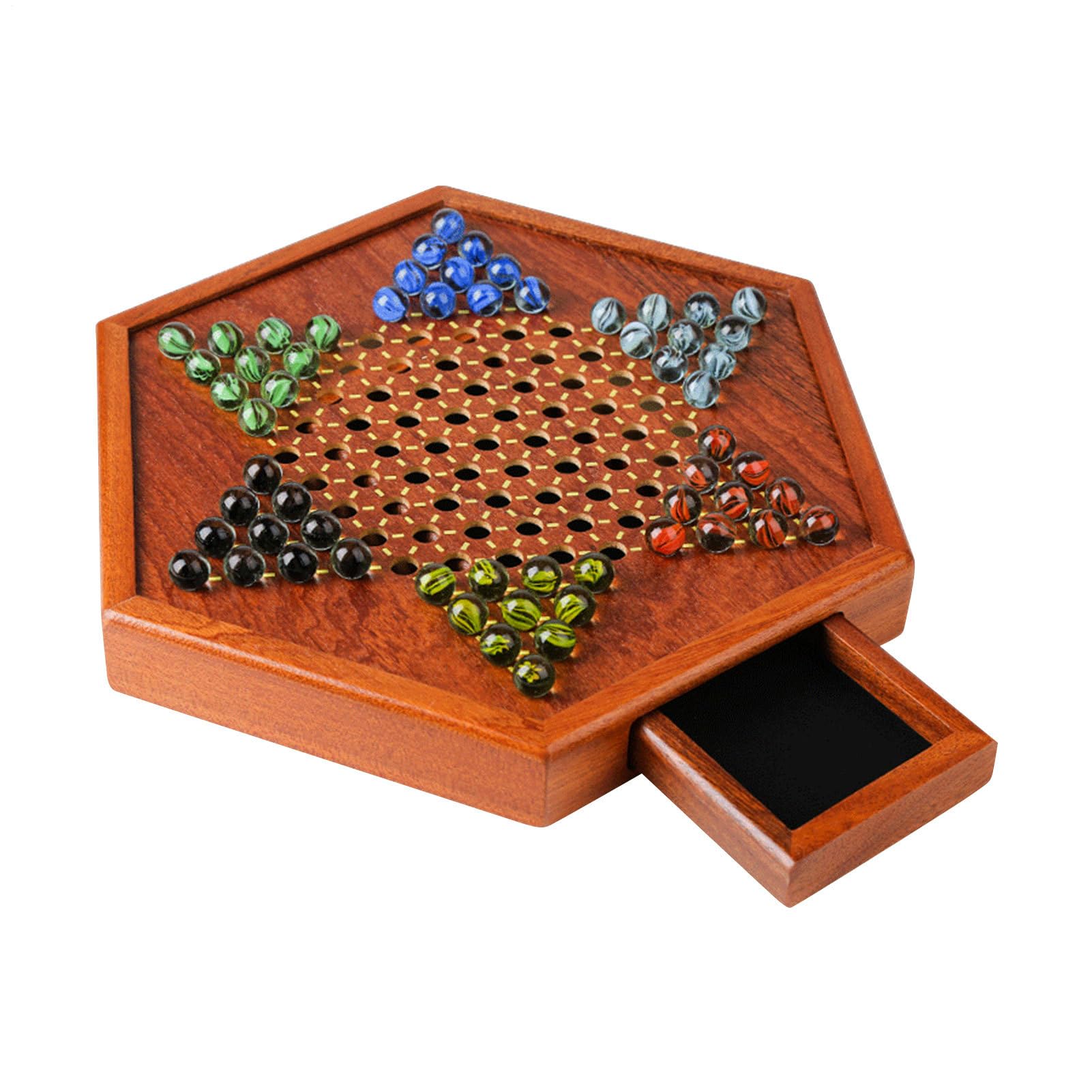 di magnetici - Torneo BAMBINE DI SCABILE DI WOODEN | di giochi da bacheche | cinesi con cassetto di stoccaggio marmo di vetro, pezzi di artigiani per bambini, con qu