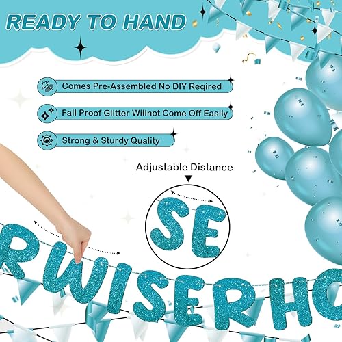 Miniatura 65 de Fulmoon Juego de 3 carteles de cumpleaños con purpurina para mujeres de 30, 40, 50, 60, 70, 80, cumpleaños, regalo (dorado)