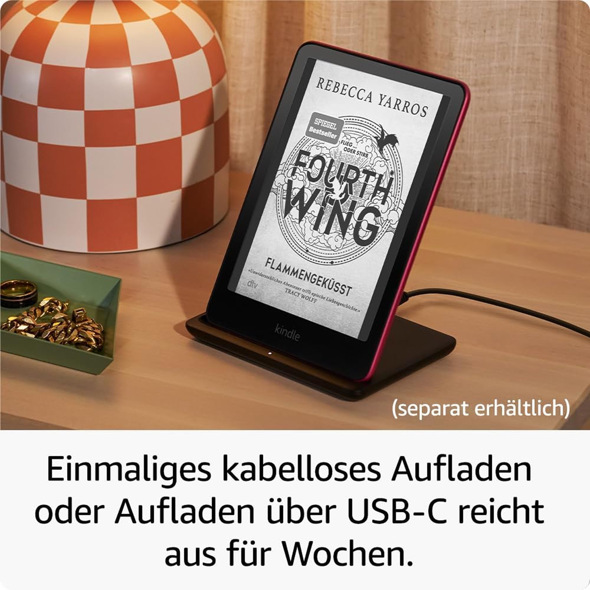 Kindle Colorsoft Signature Edition (32 GB) Ohne Werbung Mit jade transparenter Hülle und Kabelloses Ladedock
