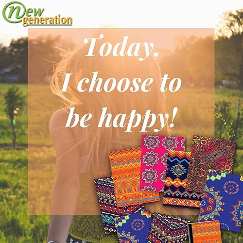 Miniatura 4 de NEW GENERATION Étnico - Paquete económico de carpetas de 2 bolsillos con varios diseños llamativos de moda, tamaño de carta laminada duradera,