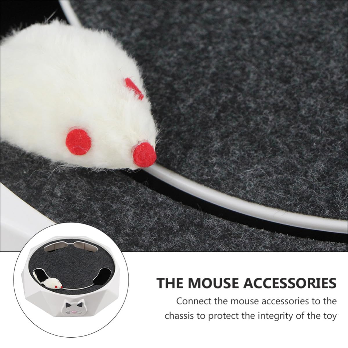 Juguete Eléctrico Interactivo para Gatos Forma de Ratón, Material Abs Portátil y Funcionamiento 3 Baterías AA, Adecuado para Entretenimiento y Ejercicio
