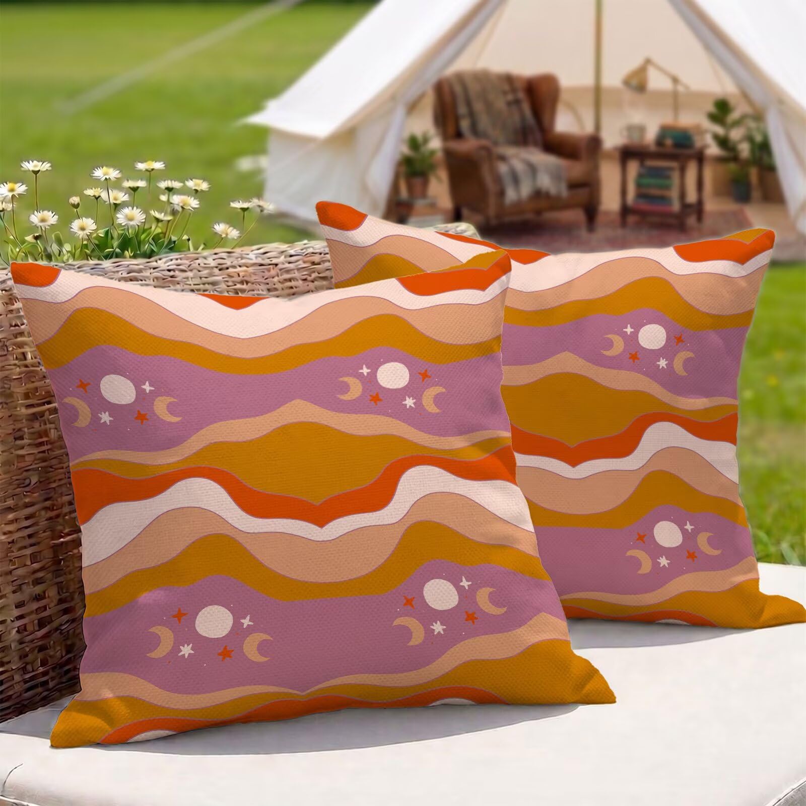 Housses de coussin extérieur imperméables 55x55 pour stopper l'humidité du jardin