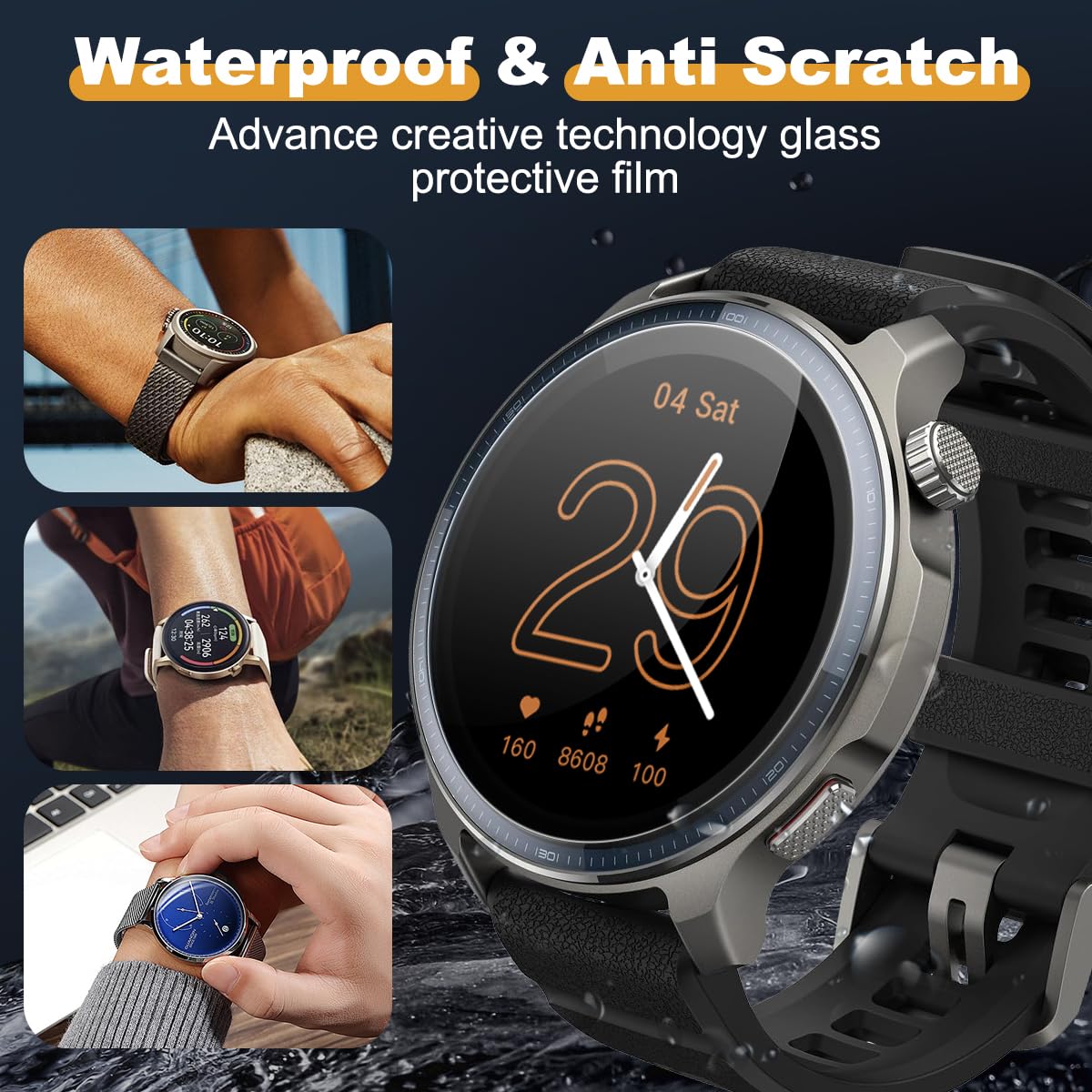 TUTUO [4 Stück Displayschutz Kompatibel mit Amazfit Active 2 Schutzfolie, Flexible Soft HD Displayschutzfolie, Blasenfrei Anti-Kratzen Wasserdicht TPU Weich Folie