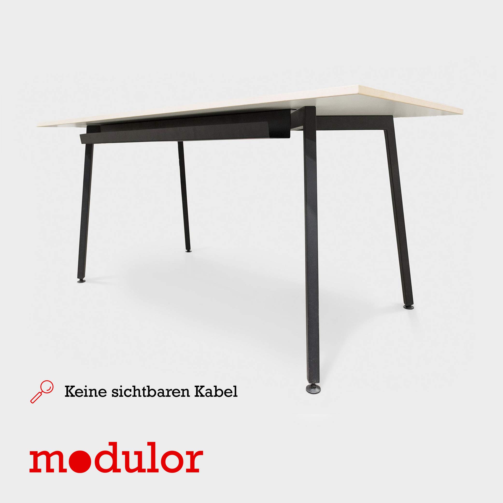 Kabelkanal, 7 x 9 x 102,5 cm, Schwarz | Kabelführung für den Schreibtisch aus pulverbeschichtetem Stahl mit Zugentlastungsclip; Kabelhalterung inklusive Schrauben