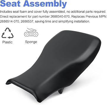 Complete Seat Assembly 2688340-070 Compatible with Polaris Sportsman 570/570 EPS / 570 SP EPS/EPS Premium/EPS Limited & 450 HO / 450 HO EPS -Replaces Previous 2686514-070