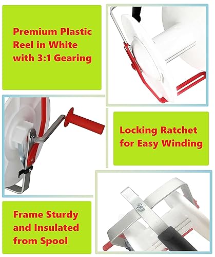 Miniatura 2 de Paquete de 2 carretes eléctricos de esgrima 31 para enrollar y desenrollar rápidamente tu valla