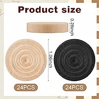 Vista 2 de Sumind 48 Pcs Wooden Checkers Pieces 1.06 Inch Checker Pieces in Drawstring Storage Pouch Board Game with Stackable Ridge for Travel Office