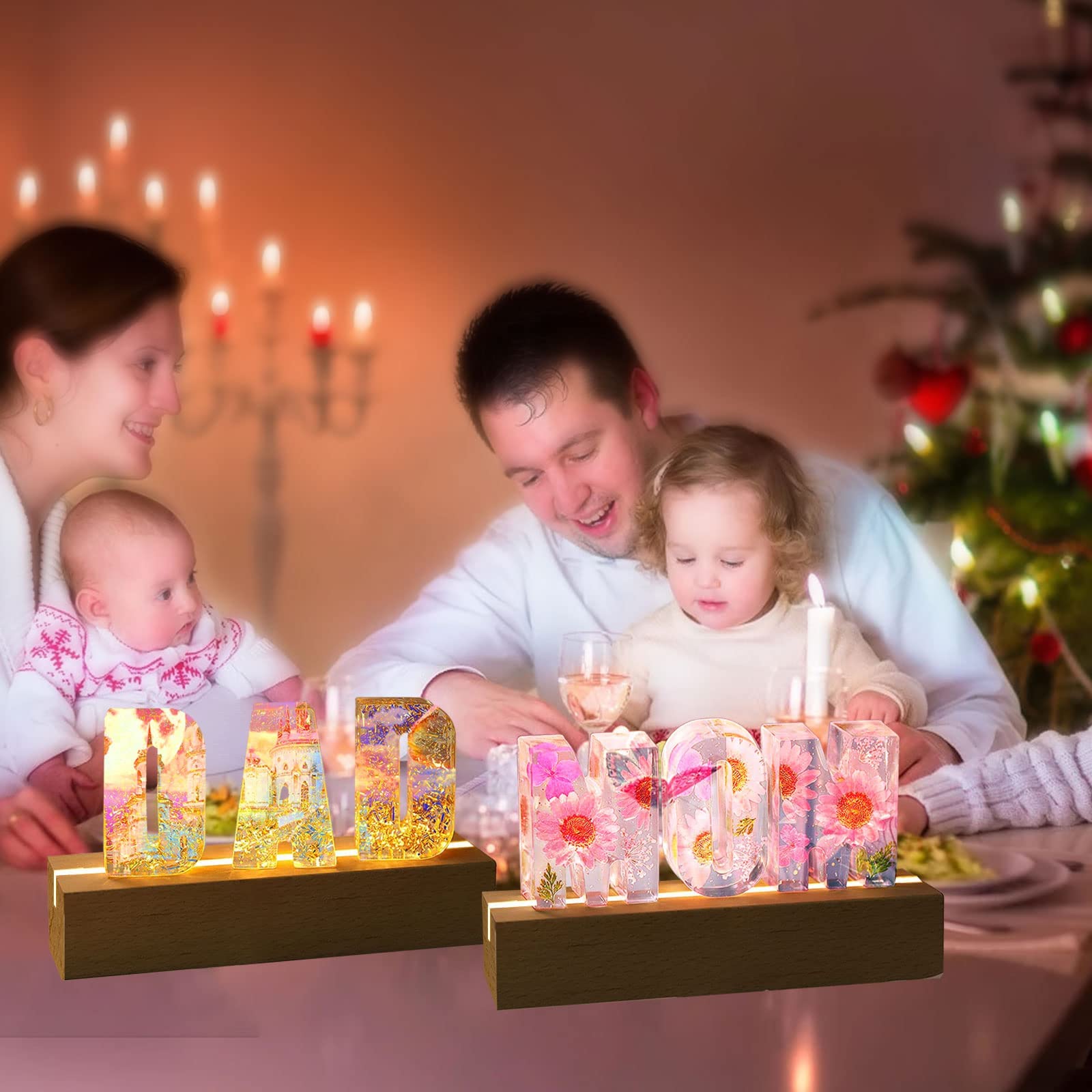 thumbnail: CDIYTOOL LED Display Basis - Houten Standaard Met USB Verlichting Voor DIY Projecten