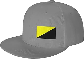 Ancap Flag Flat Bill Visor Classic Snapback Hat Adjustable Brim High Top Baseball Cap