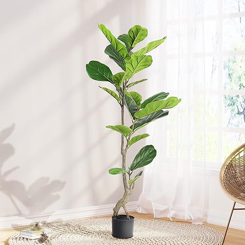 Miniatura 7 de YOLEO Laurel artificial de laurel de 4 pies con hojas realistas, planta de laurel sintético para sala de estar, dormitorio, balcón, esquina de