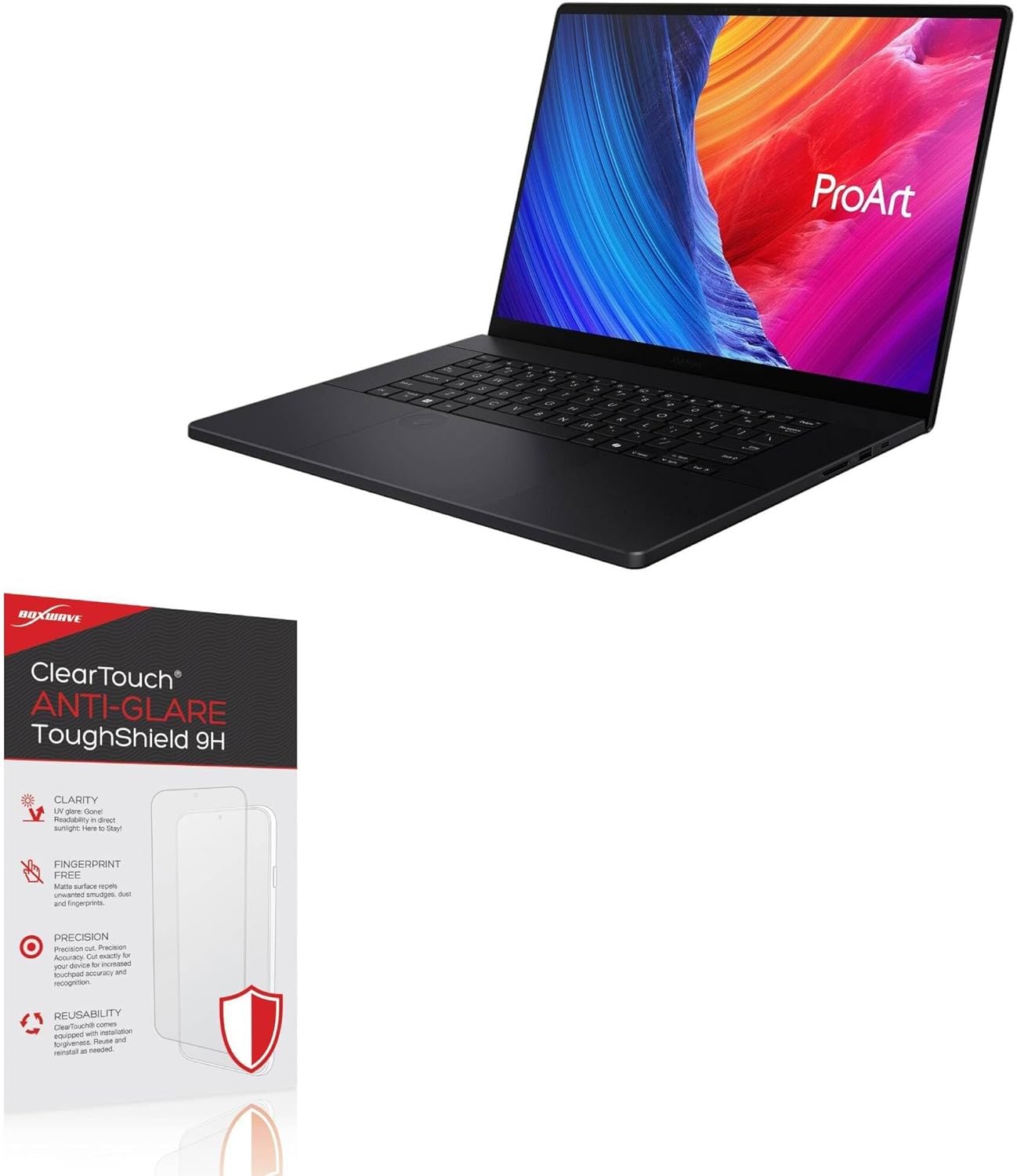 BoxWave Screen Protector Compatible with ASUS ProArt P16 (H7606) - ClearTouch Anti-Glare ToughShield 9H (2-Pack), Anti-Glare 9H Tough Flexible Film Screen Protector