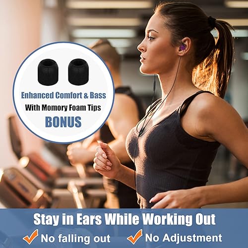 Miniatura 3 de Joysico Auriculares deportivos con cable sobre la oreja para niños y mujeres, orejas pequeñas, cómodos, con gancho para correr, ejercicio, trotar,