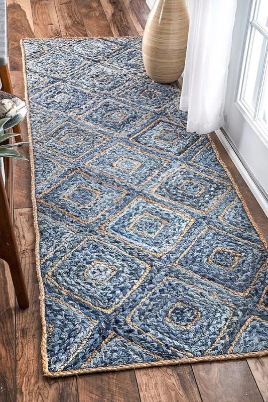 Jute Rug Carpet Area Rugs Floor Rugs Home Decor Rugs Carpet Rugs Modern Rugs Traditional Rugs Living Room Rug, Jute Diamond Runner 2X9 feet-image-15