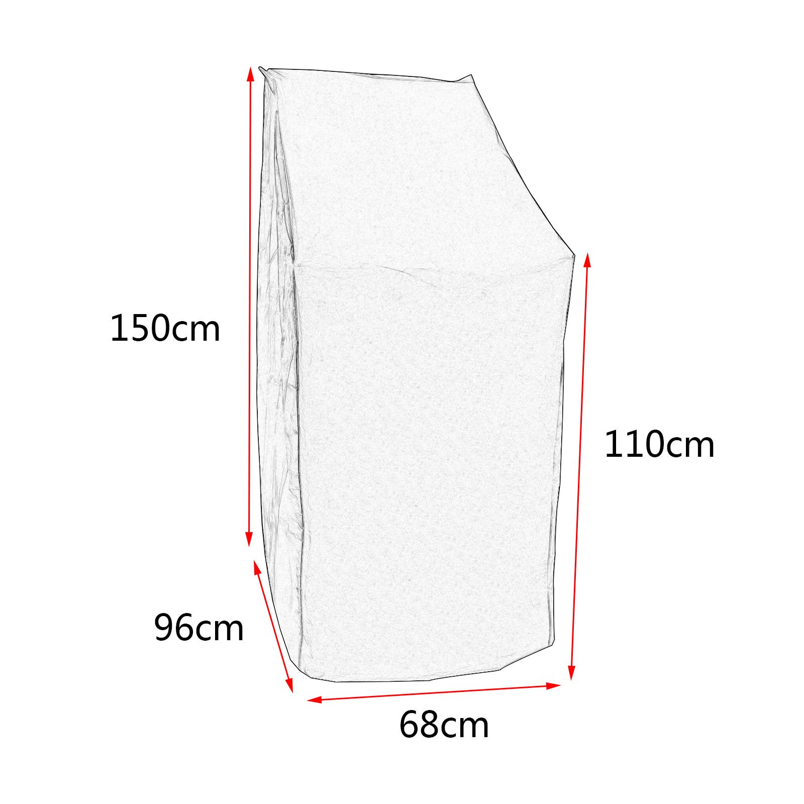 Laneetal Schutzhaube Gartenstuhl Schutzhülle Gartenmöbel Oxford wasserdicht Abdeckplane Stühle Abdeckung 68x96x110/150cm Anthrazit