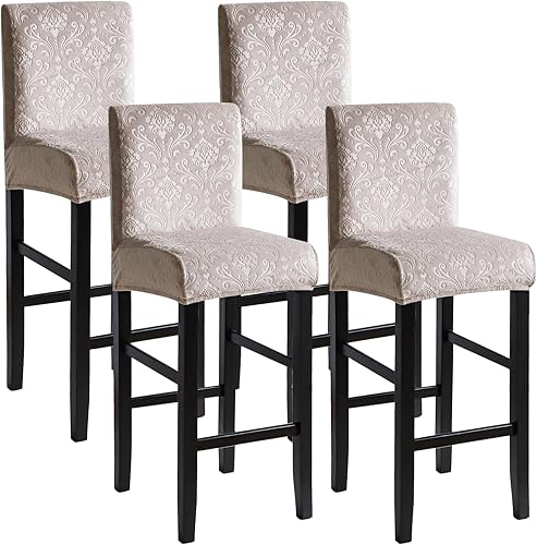 Miniatura 33 de FORCHEER - Juego de 2 fundas para taburete de bar con respaldos, aspecto de cuero, para taburetes de bar de respaldo corto, extraíbles y lavables (2