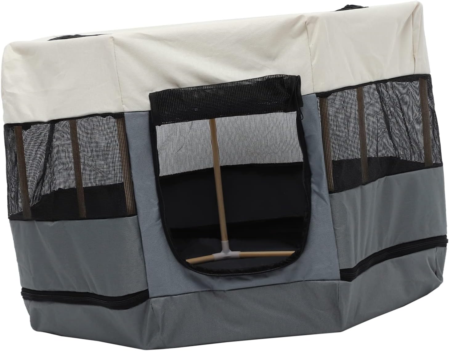 MERRYHAPY Octagonal PET Playpen for Cats and Dogs Sturdy Oxford Cloth Cat House Wooden Frame Indoor Outdoor Use Portable PET Fence for Kittens and Puppies