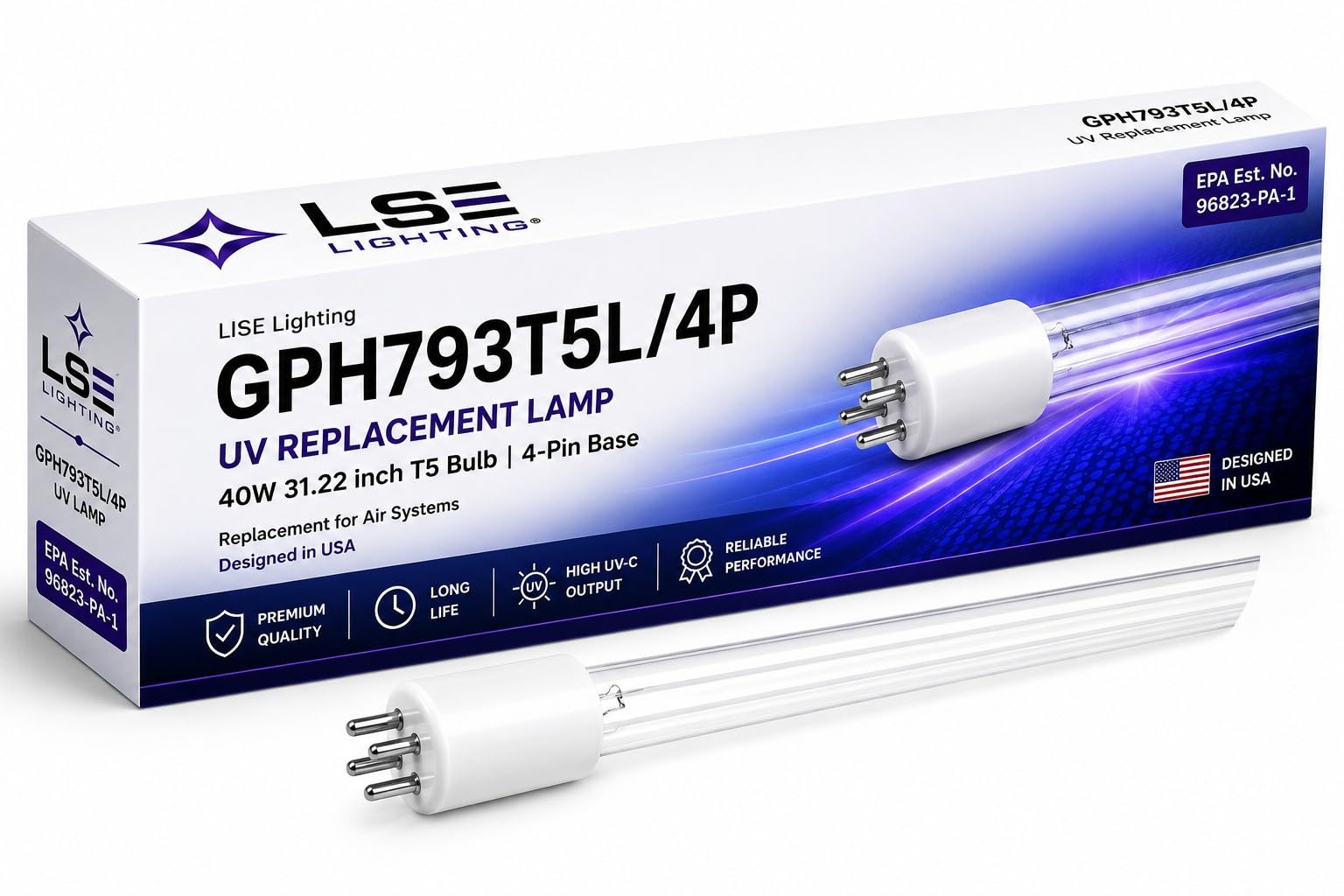 Amazon.com: LSE Lighting GPH793T5L/4P UV-C Replacement Lamp | 40W