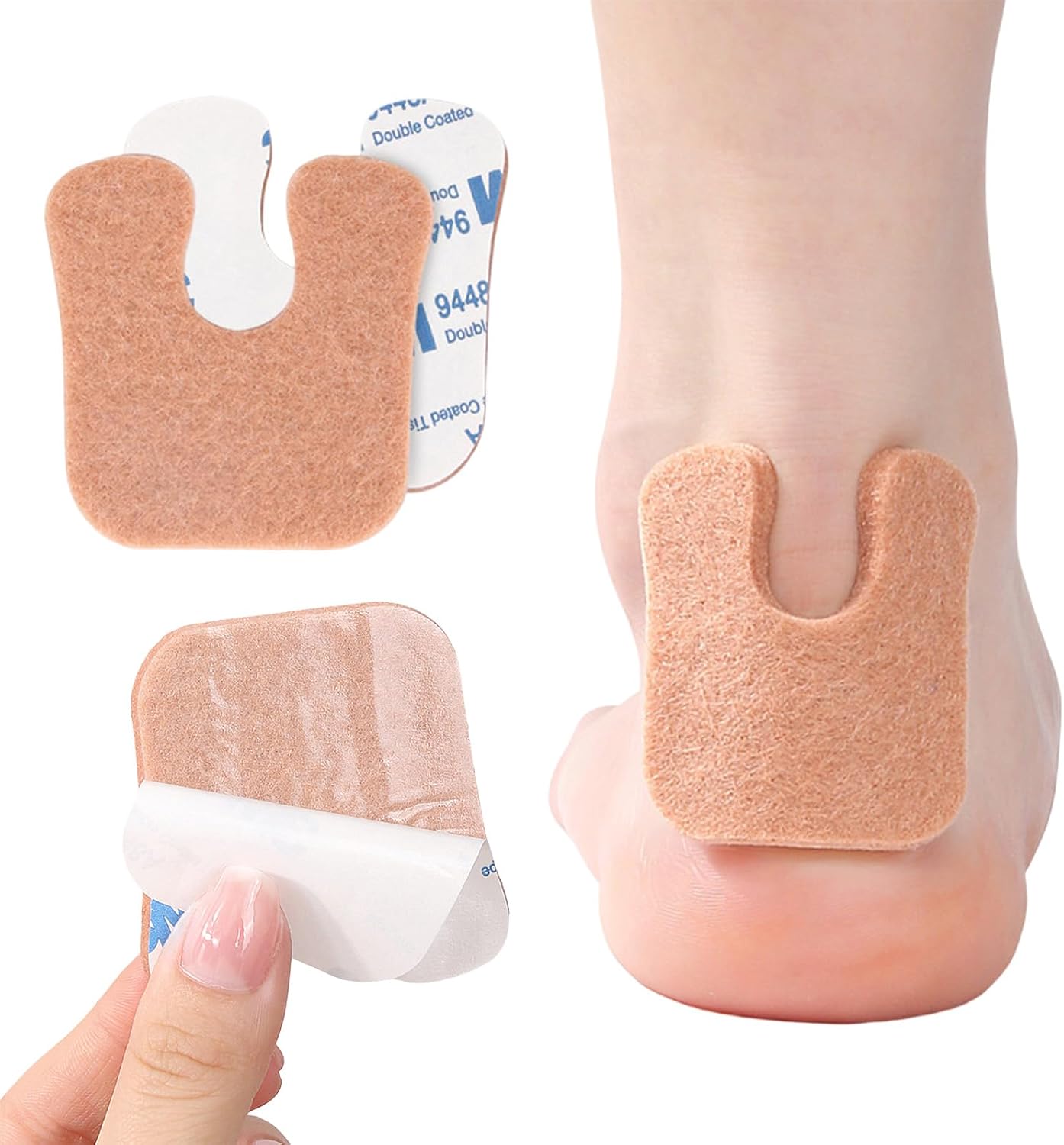 U-Shaped Felt Callus Pads for Feet, Soft Foot Cushions for Bottom of Foot, Toe Corn Pads Protectors for Women & Men, Reduce Foot Friction & Pain Relief