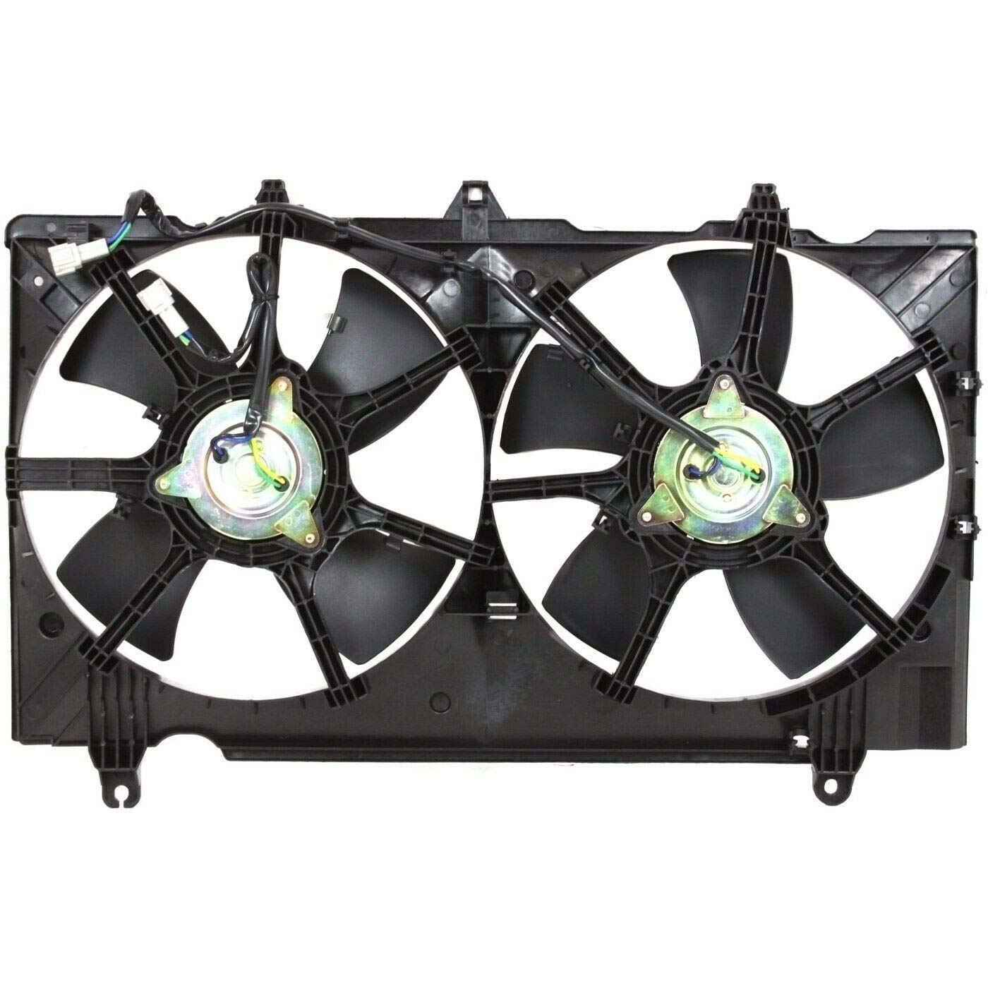BURANIFUSION Dual Radiator Cooling Fan Blade Assembly Set for Nissan for 350Z 3.5L 2007-2009 621160 FA70685 WEF1042